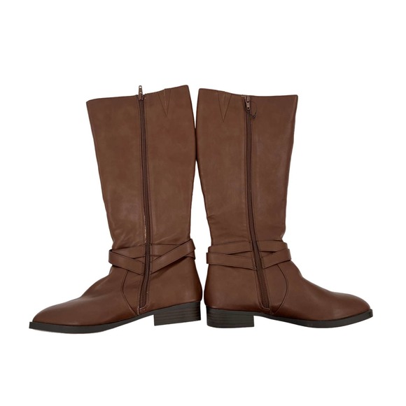 Express tall brown faux leather boots with buckles size 7 NWT - Picture 3 of 6